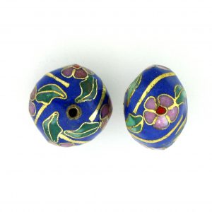 9036C - 12x15mm Fancy Cloisonne Bead - Blue 9036C - 12x15mm Fancy Cloisonne Bead - Blue