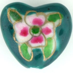 9037P - 15x18mm Fancy Porcelain Heart - Green 9037P - 15x18mm Fancy Porcelain Heart - Green