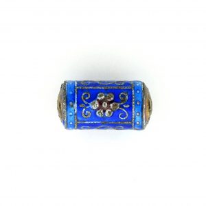 9040M - 19x9mm Fancy Metal Bead - Blue 9040M - 19x9mm Fancy Metal Bead - Blue