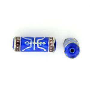 9041M - 6x20mm Fancy Metal Bead - Blue 9041M - 6x20mm Fancy Metal Bead - Blue
