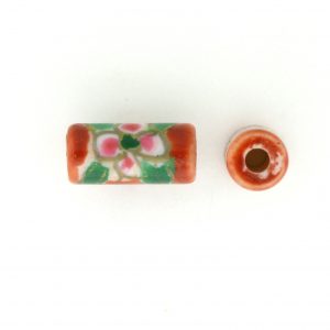 9039P - 5x11mm Tube Porcelain Bead - Red 9039P - 5x11mm Tube Porcelain Bead - Red