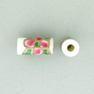 9039P - 5x11mm Tube Porcelain Bead - White 9039P - 5x11mm Tube Porcelain Bead - White
