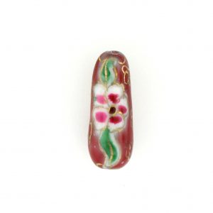 9043P - 8x21mm Drop Porcelain Bead - Red 9043P - 8x21mm Drop Porcelain Bead - Red