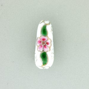 9043P - 8x21mm Drop Porcelain Bead - White 9043P - 8x21mm Drop Porcelain Bead - White