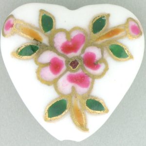 9037P - 20x21mm Fancy Porcelain Heart - White 9037P - 20x21mm Fancy Porcelain Heart - White