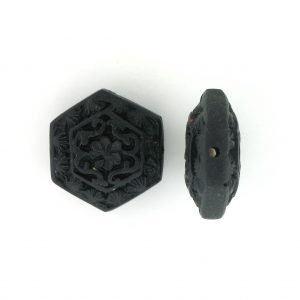 9062 - 16mm Flat Cinnabar Bead - Black 9062 - 16mm Flat Cinnabar Bead - Black