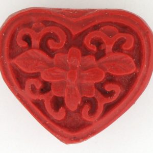 9064 - 17x20mm Cinnabar Heart - Red 9064 - 17x20mm Cinnabar Heart - Red