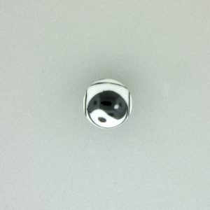 9076 - 9mm Round Ying Yang Porcelain Bead 9076 - 9mm Round Ying Yang Porcelain Bead