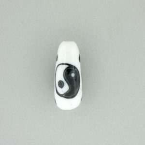 9079 - 8x19mm Drop Ying Yang Porcelain Bead 9079 - 8x19mm Drop Ying Yang Porcelain Bead