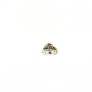 9085C - 4x11mm Fancy Cloisonne Bead - White 9085C - 4x11mm Fancy Cloisonne Bead - White
