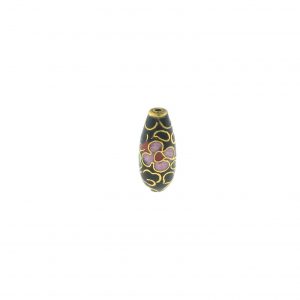 9081C - 14x6mm Drop Cloisonne Bead - Black 9081C - 14x6mm Drop Cloisonne Bead - Black