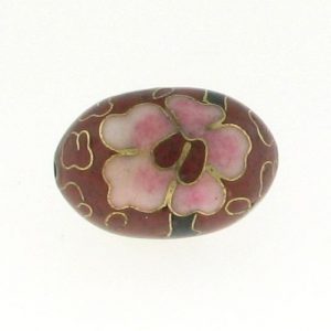 7918C - 18mm Oval Cloisonne Bead - Brown