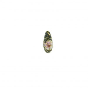 9082C - 17x8mm Drop Cloisonne Bead - Black 9082C - 17x8mm Drop Cloisonne Bead - Black