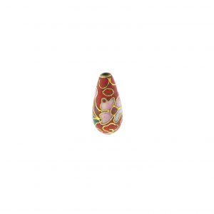 9082C - 17x8mm Drop Cloisonne Bead - Red 9082C - 17x8mm Drop Cloisonne Bead - Red