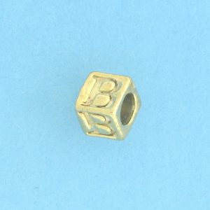 9800 - 5.5mm Gold Plated Alphabet Beads - B 9800 - 5.5mm Gold Plated Alphabet Beads - B