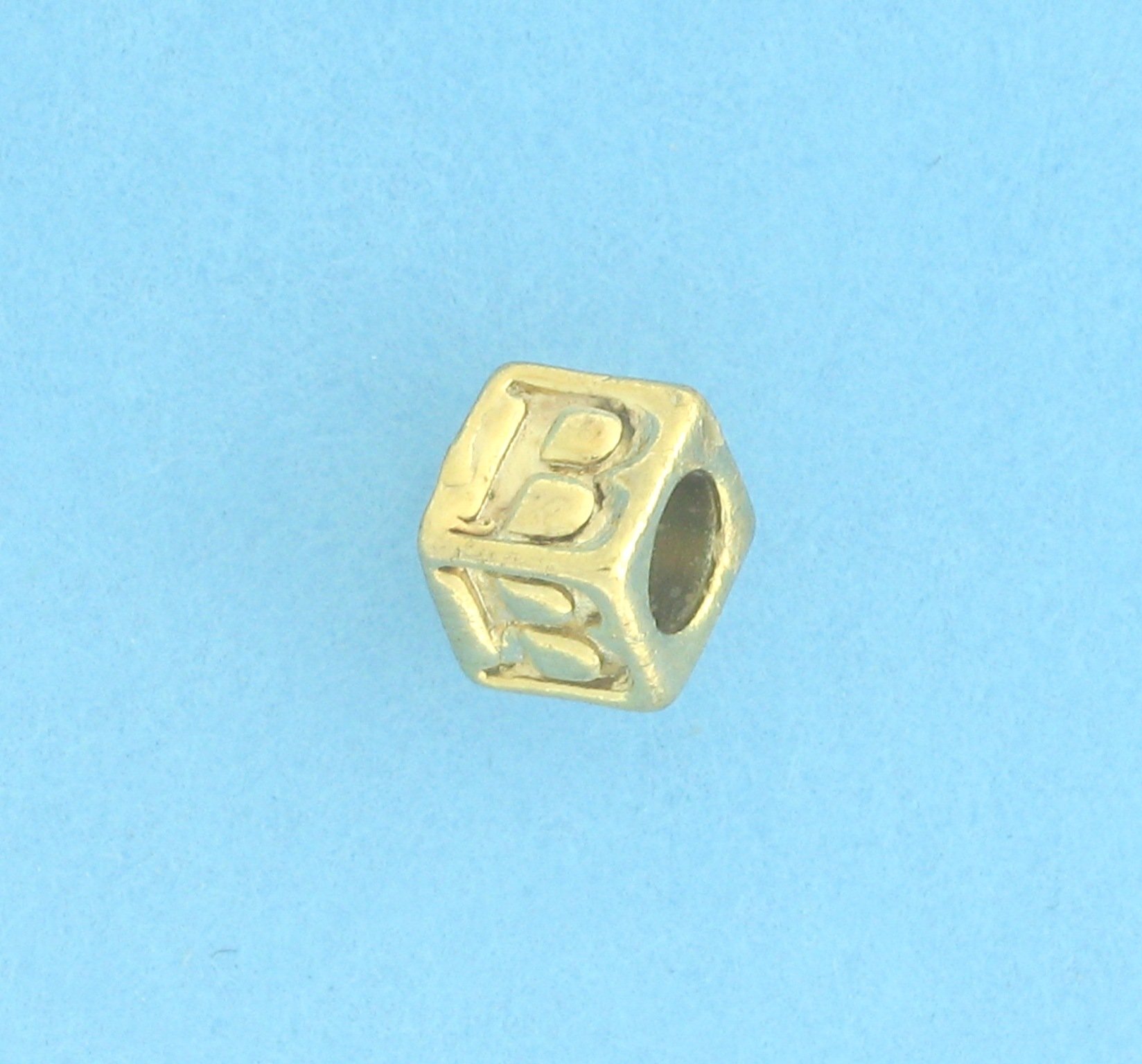 9800 - 5.5mm Gold Plated Alphabet Beads - B 9800 - 5.5mm Gold Plated Alphabet Beads - B