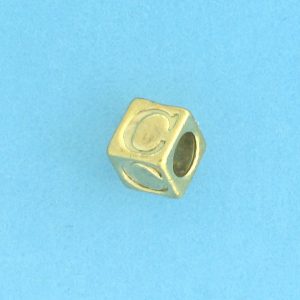 9800 - 5.5mm Gold Plated Alphabet Beads - C 9800 - 5.5mm Gold Plated Alphabet Beads - C