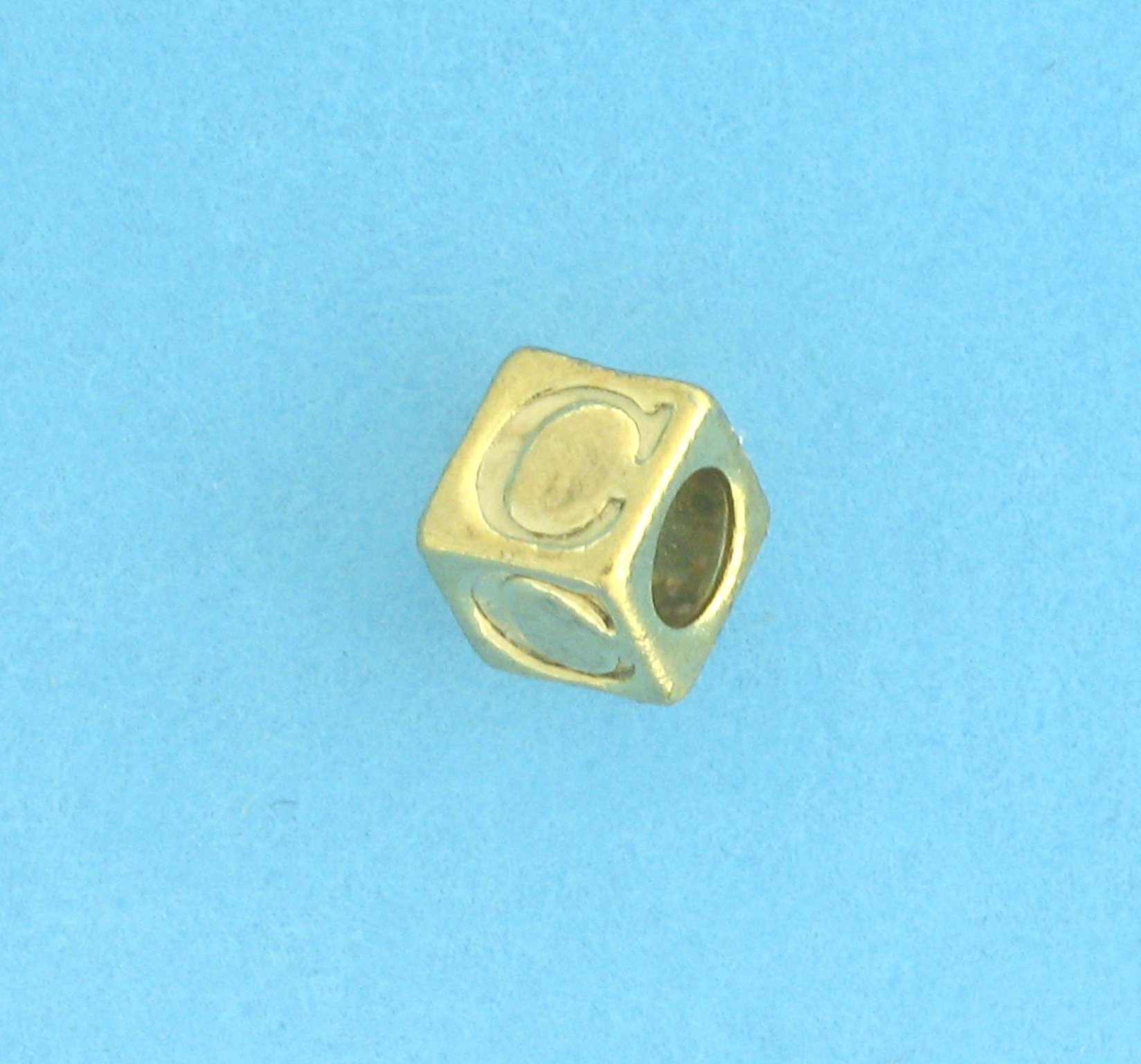 9800 - 5.5mm Gold Plated Alphabet Beads - C 9800 - 5.5mm Gold Plated Alphabet Beads - C