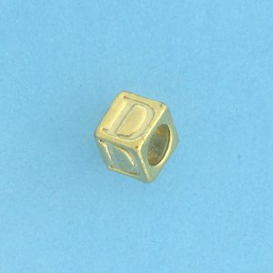 9800 - 5.5mm Gold Plated Alphabet Beads - D 9800 - 5.5mm Gold Plated Alphabet Beads - D