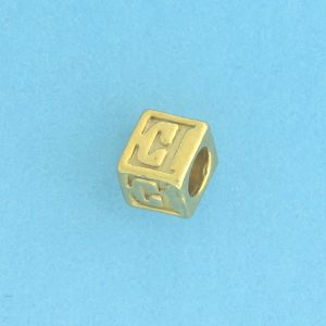 9800 - 5.5mm Gold Plated Alphabet Beads D 9800 - 5.5mm Gold Plated Alphabet Beads D