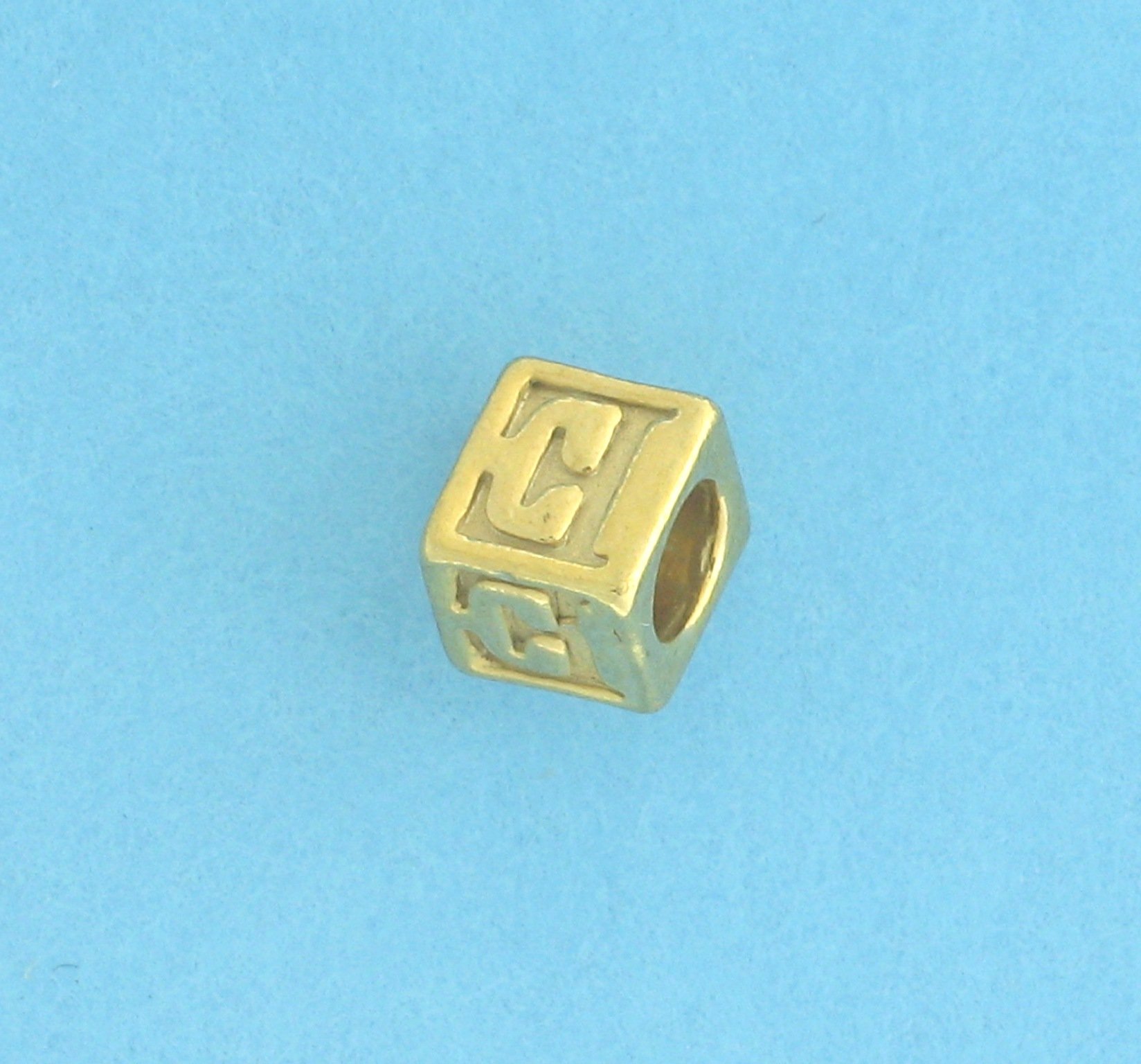 9800 - 5.5mm Gold Plated Alphabet Beads - E 9800 - 5.5mm Gold Plated Alphabet Beads - E