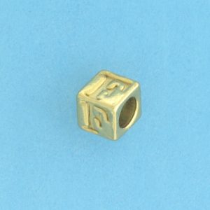 9800 - 5.5mm Gold Plated Alphabet Beads - F 9800 - 5.5mm Gold Plated Alphabet Beads - F