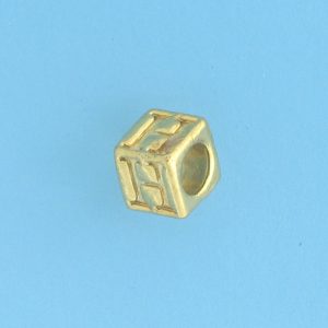 9800 - 5.5mm Gold Plated Alphabet Beads - H 9800 - 5.5mm Gold Plated Alphabet Beads - H