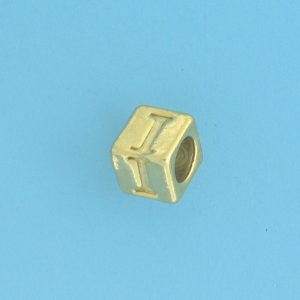 9800 - 5.5mm Gold Plated Alphabet Beads - I 9800 - 5.5mm Gold Plated Alphabet Beads - I