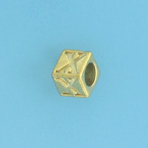 9800 - 5.5mm Gold Plated Alphabet Beads X 9800 - 5.5mm Gold Plated Alphabet Beads X