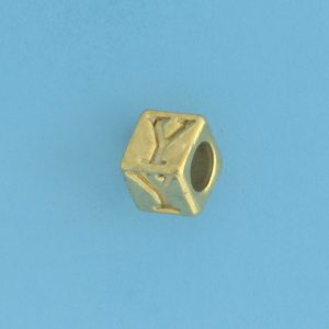 9800 - 5.5mm Gold Plated Alphabet Beads - Y 9800 - 5.5mm Gold Plated Alphabet Beads - Y
