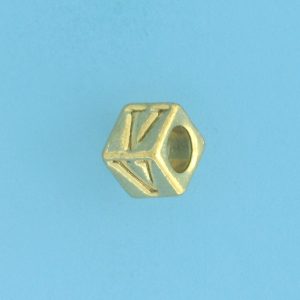 9800 - 5.5mm Gold Plated Alphabet Beads - V 9800 - 5.5mm Gold Plated Alphabet Beads - V