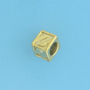 9800 - 5.5mm Gold Plated Alphabet Beads Z 9800 - 5.5mm Gold Plated Alphabet Beads Z