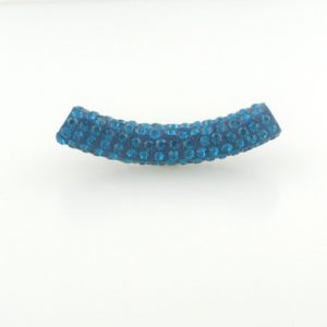 4220 - 9x50mm Shamballa Pave Tube - Blue Zircon 4220 - 9x50mm Shamballa Pave Tube - Blue Zircon