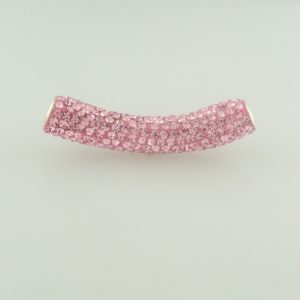 4220 - 9x50mm Shamballa Pave Tube - Rose 4220 - 9x50mm Shamballa Pave Tube - Rose