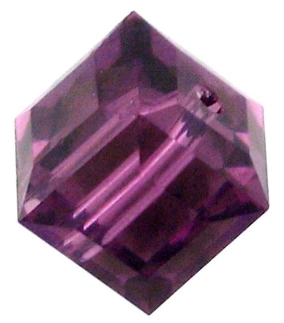 5601 - 6mm Swarovski Cube Crystal - Amethyst 5601 - 6mm Swarovski Cube Crystal - Amethyst