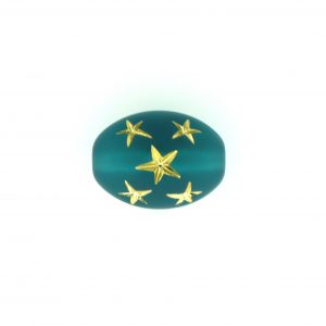 9023 - 16x13mm Gold Star Beads (Oval) - Emerald 9023 - 16x13mm Gold Star Beads (Oval) - Emerald