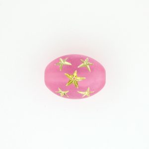9023 - 16x13mm Gold Star Beads (Oval) - Pink 9023 - 16x13mm Gold Star Beads (Oval) - Pink