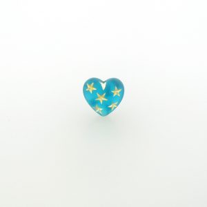 9552 - 10mm Gold Star Beads (Heart) - Blue Zircon 9552 - 10mm Gold Star Beads (Heart) - Blue Zircon