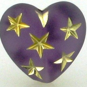 9555 - 14mm Gold Star Beads (Heart) - Amethyst 9555 - 14mm Gold Star Beads (Heart) - Amethyst