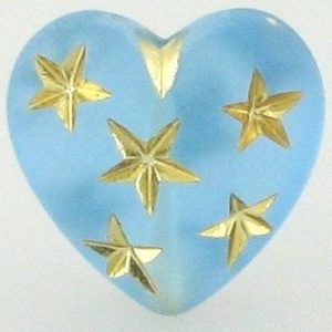 9555 - 14mm Gold Star Beads (Heart) - Aquamarine 9555 - 14mm Gold Star Beads (Heart) - Aquamarine