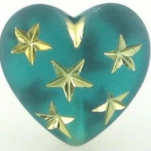 9555 - 14mm Gold Star Beads (Heart) - Emerald 9555 - 14mm Gold Star Beads (Heart) - Emerald