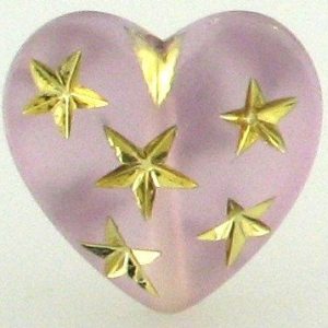 9555 - 14mm Gold Star Beads (Heart) - Light Amethyst 9555 - 14mm Gold Star Beads (Heart) - Light Amethyst