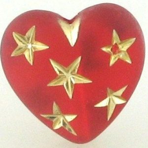 9555 - 14mm Gold Star Beads (Heart) - Light Siam 9555 - 14mm Gold Star Beads (Heart) - Light Siam