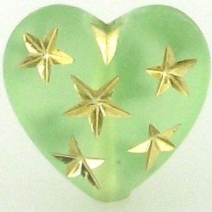 9555 - 14mm Gold Star Beads (Heart) - Peridot 9555 - 14mm Gold Star Beads (Heart) - Peridot