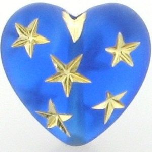 9555 - 14mm Gold Star Beads (Heart) - Sapphire 9555 - 14mm Gold Star Beads (Heart) - Sapphire