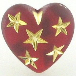 9555 - 14mm Gold Star Beads (Heart) - Siam 9555 - 14mm Gold Star Beads (Heart) - Siam