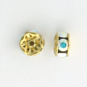 3607 - 7mm Swarovski Rhinestone Gold Plated - Crystal AB 3607 - 7mm Swarovski Rhinestone Gold Plated - Crystal AB
