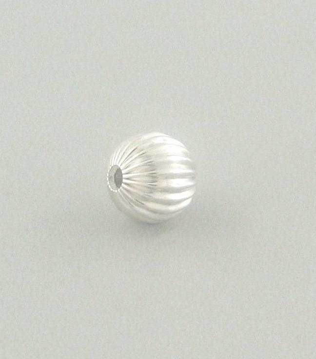 581 - 16mm Sterling Silver Corrugated Round Bead 581 - 16mm Sterling Silver Corrugated Round Bead