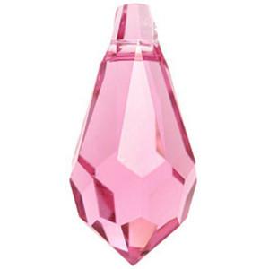 6000 - 13x6.5mm Swarovski Crystal Drop Pendants - Rose 6000 - 13x6.5mm Swarovski Crystal Drop Pendants - Rose