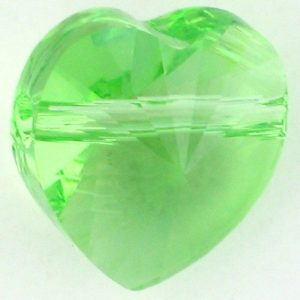 5742 - 8mm Swarovski Crystal Heart Bead - Peridot 5742 - 8mm Swarovski Crystal Heart Bead - Peridot